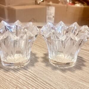 Set of 2 vintage glass